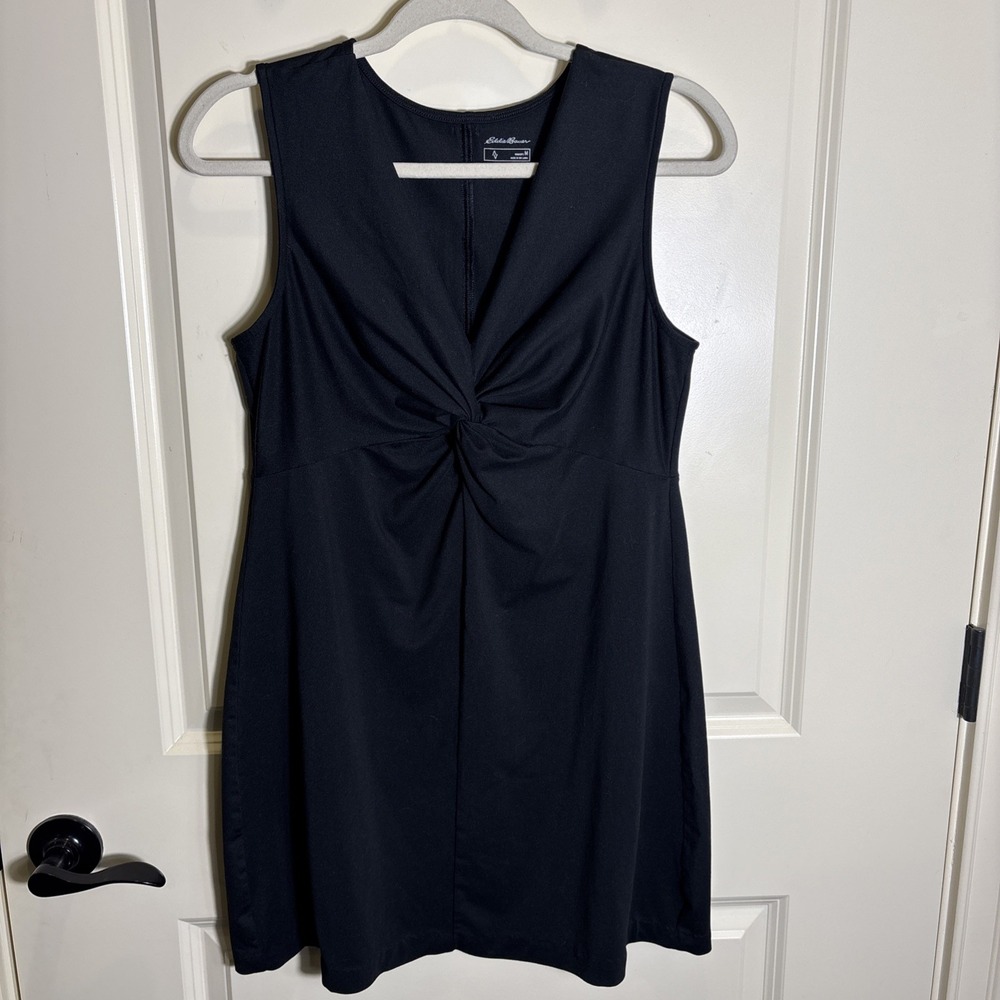 Eddie Bauer Aster Tie the Knot Dress Women Medium Black Athletic Active Outdoor